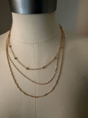 Gold Layered Beaded Necklace - Women Jewelry